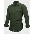 thumbnail image 6 of Fredd Marshall Men's Long Sleeve Cargo Work Shirt, Cotton Casual Outdoor Button-Up Shirt with Multiple Pockets, 6 of 6