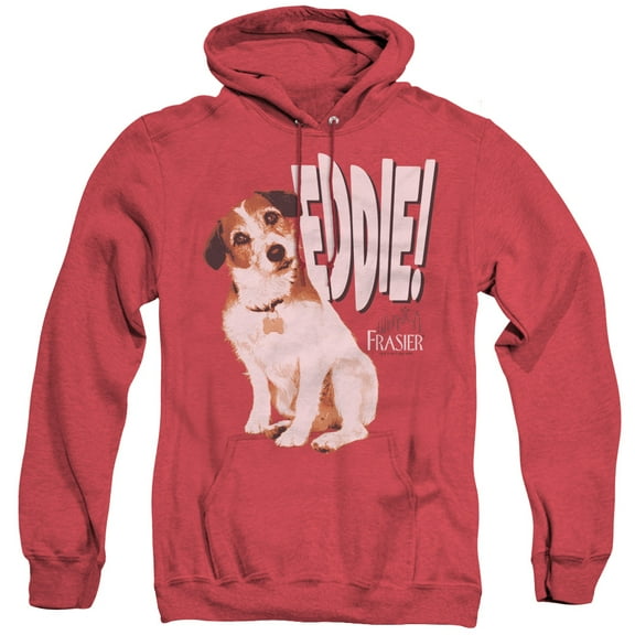 Frasier Eddie Adult Heather Hoodie Sweatshirt Red