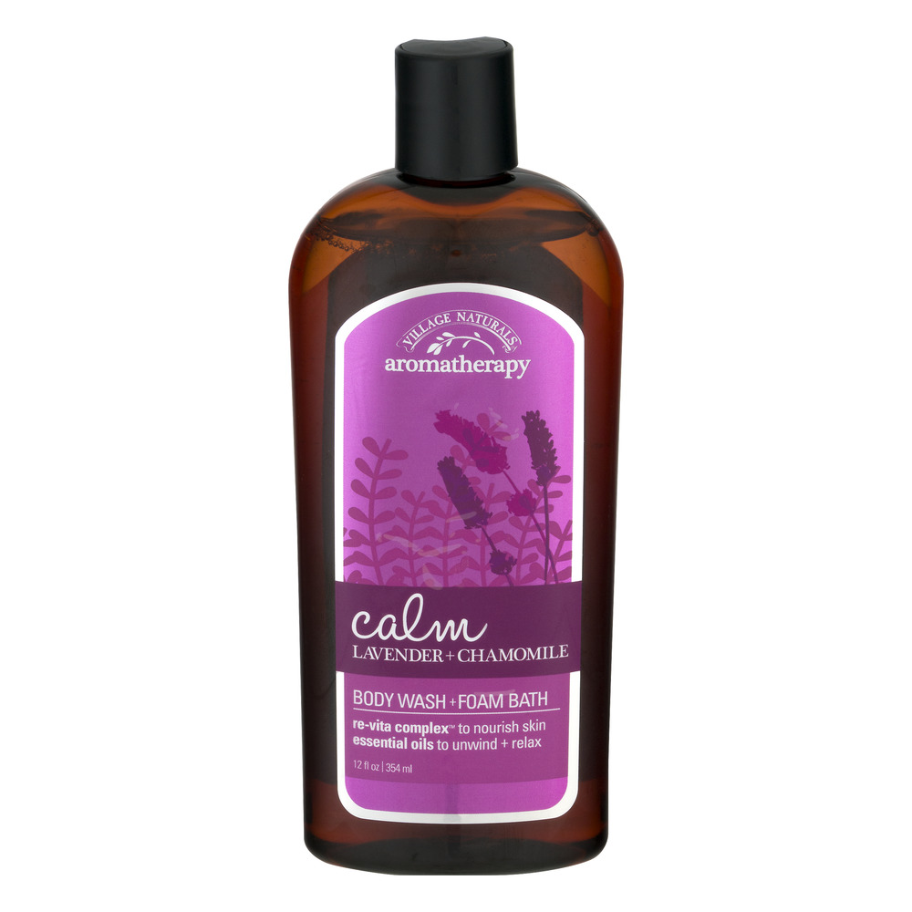 Village Naturals Aromatherapy Body Wash + Foam Bath Calm Lavender + Chamomile 12.0 FL OZ