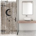 thumbnail image 4 of Moon Star Barn Door Shower Curtain Small Stall Rustic Wooden Plank Vintage Farmhouse Country Old Garage 72Lx36W Inch Home Bathroom Decor Waterproof Fabric with Plastic Hooks, 4 of 5