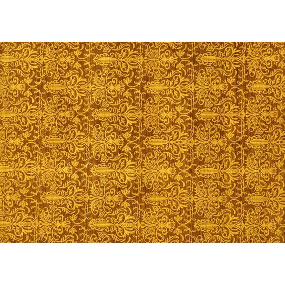 Ahgly Company Indoor Rectangle Abstract Yellow Modern Area Rugs, 2' x 4'