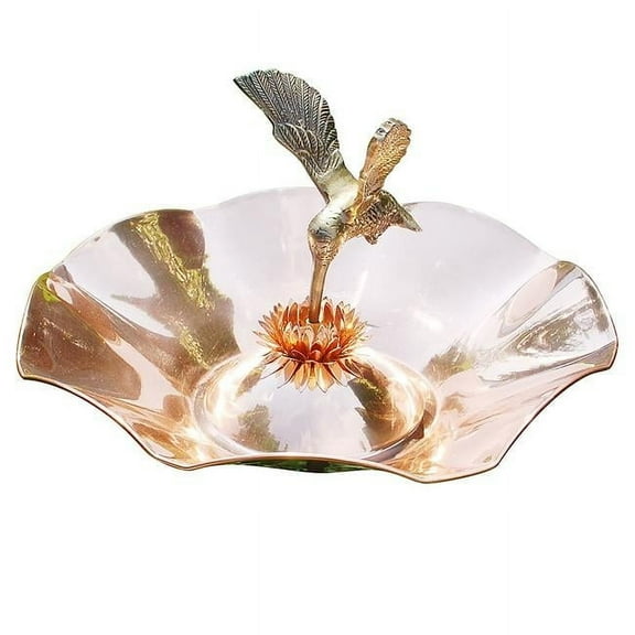 Achla HBBB-01-RM Hummingbird Birdbath with Rail Mount Bracket, Copper & Black