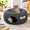 Dark Gray-Large, variant on Peekaboo Cat Cave Donut Bed for Multiple & Large Cats, Dark Gray + Dark Gray, Large