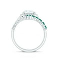 thumbnail image 2 of Rosec Jewels Lab Diamond Engagement Ring Set with Lab Emerald Wedding Band - Authentically Certified, 10K White Gold, US 10.00, 2 of 8