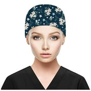 CieKen Scrub Cap With Buttons Bouffant Hat With Sweatband for Womens and Mens