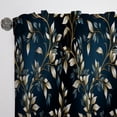 thumbnail image 4 of Designart "Royal Vines In Gold And Blue Botanicals" Floral Room Darkening Curtain Single Panel, 4 of 6