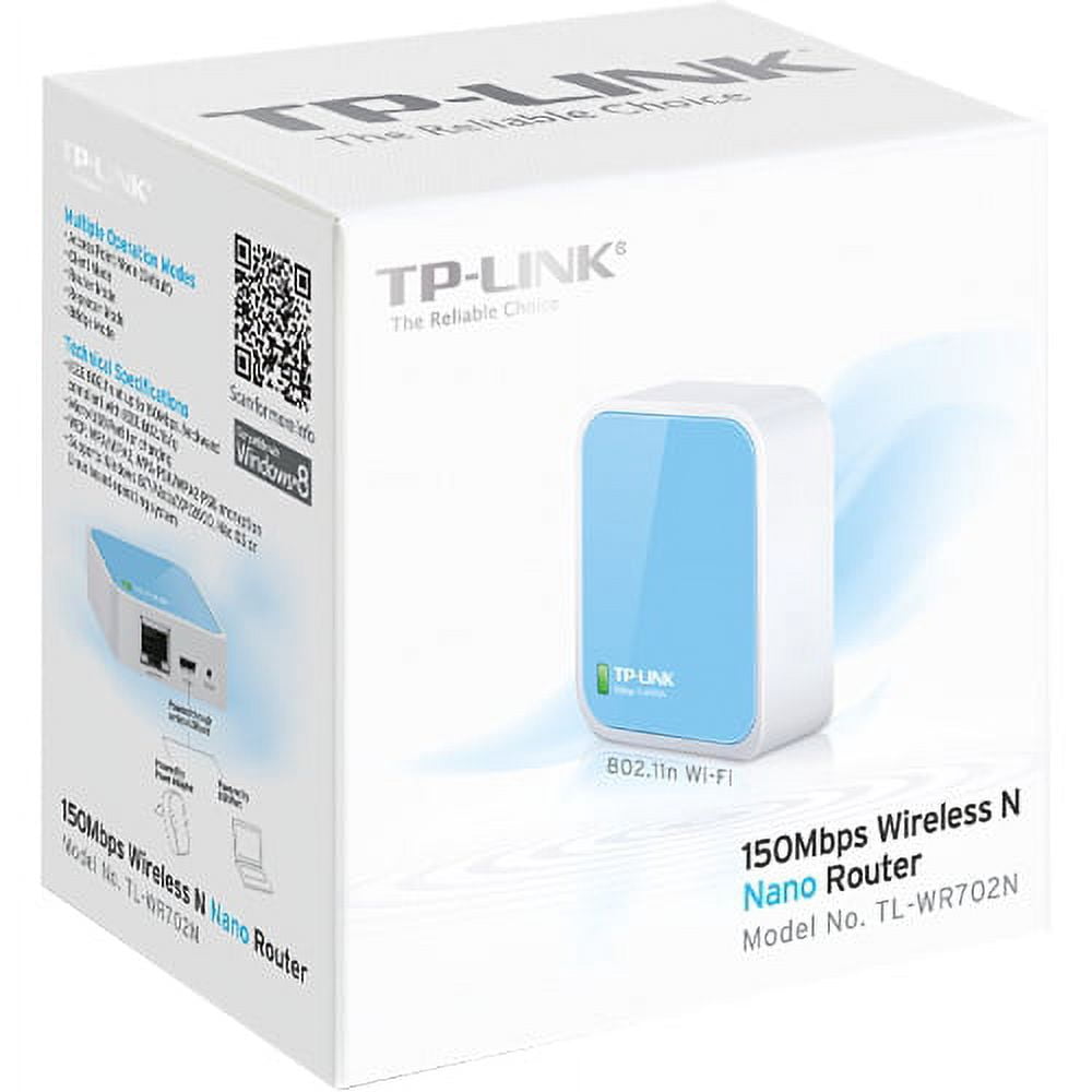 Open Box Tp-Link TL-WR702N Wireless Router - IEEE 802.11n - ISM Band - 150 Mbps Wireless Speed - 1 x Broadband Port - USB Desktop