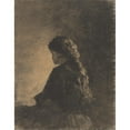 thumbnail image 3 of William Morris Hunt 15x18 Black Modern Framed Museum Art Print Titled - Seated Girl, 3 of 5