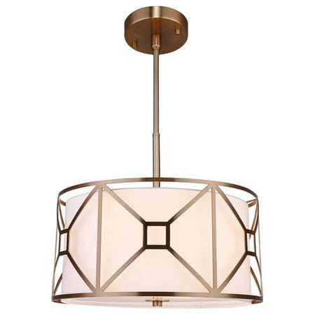 

Woodbridge Lighting Regan Medium 3-Light Fabric LED Pendant in Brass