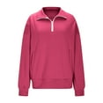 thumbnail image 3 of Quarter Zip Pullover Women 2025 Fall Winter Long Sleeve Collared Basic Sweatshirt with Pockets Pullover Tops, 3 of 6