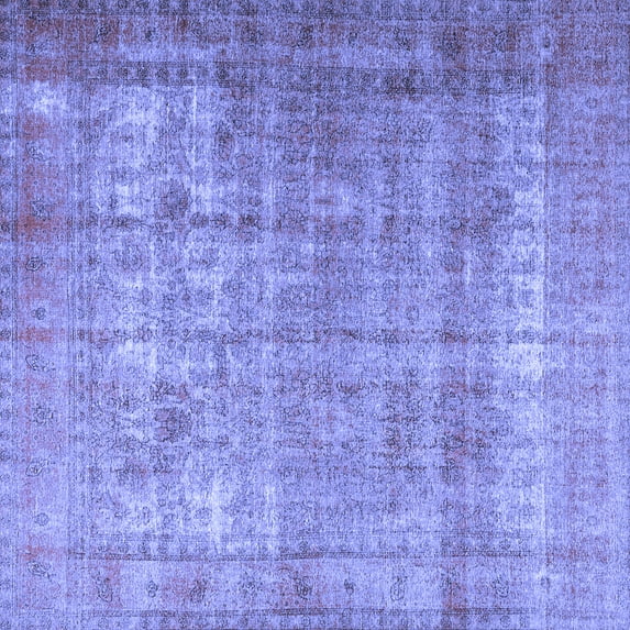 Ahgly Company Machine Washable Indoor Square Persian Blue Traditional Area Rugs, 4' Square