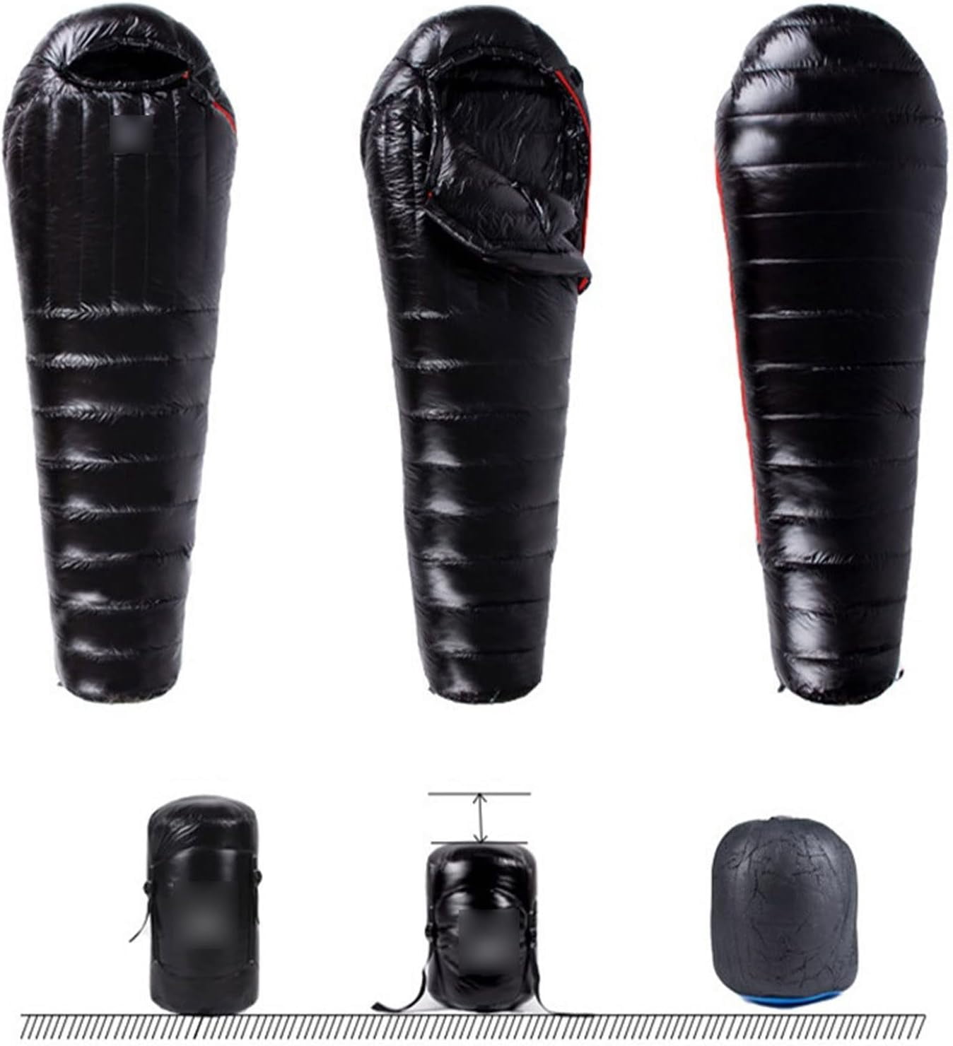 Sleeping Bag for Camping Outdoor Camping Ultralight Warm Sleeping Bag Hiking Travel Backpacking Adult -Style Goose Down Cold Protection Sleeping Bag(Black,1000G)