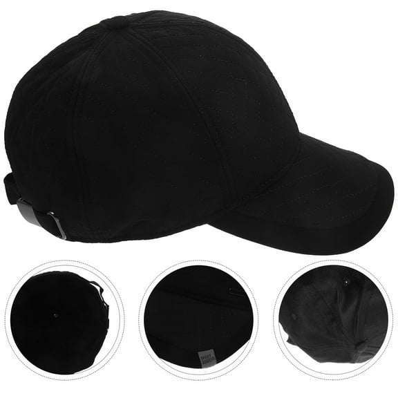 Milisten Black Ear Flap Cap Unisex Warm Winter Outdoor Hat Soft Stylish Adjustable Buckle