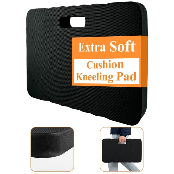 cyrico Extra Thick Kneeling Pad for Gardening, Soft Foam Knee Cushion for Kneeling, Large Foam Garden Kneeler Mat for Gardening, Workout & Floor Use, 18.11 x 11.02 x 1.5 inch, Black