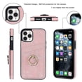 thumbnail image 3 of Funda de piel estilo vintage para iPhone 11 Pro con ranura para tarjetas, anillo giratorio de 360 grados, protección para la cámara, protección en las 4 esquinas, funda de teléfono muy resistente., 3 of 5