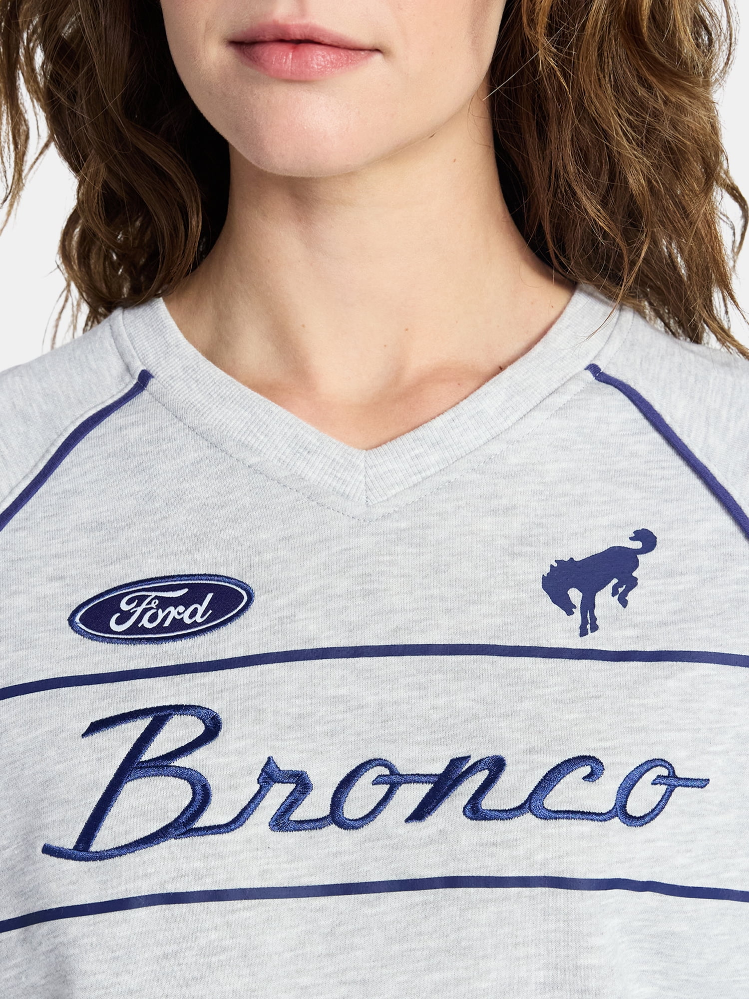 Ford Bronco Women's Front Back Graphic Sweatshirt with Long Sleeves, Sizes XXS-XXL