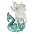 thumbnail image 3 of Nautical Aqua Capiz Blue Tailed Mermaid Holding Pearl In Clam Shell Figurine, 3 of 9