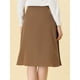 thumbnail image 4 of Falda plisada de cintura alta hasta la rodilla retro para mujer marrón L, 4 of 5