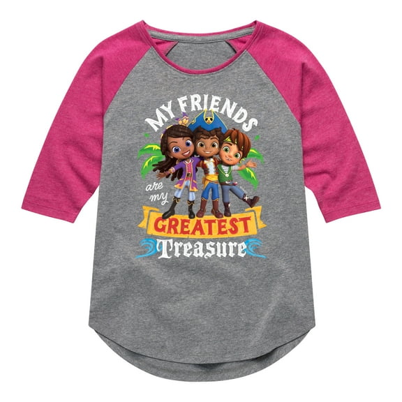 Santiago of The Sea - My Friends Greatest Treasure - Toddler And Youth Girls Raglan Graphic T-Shirt