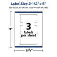 thumbnail image 6 of Avery Matte White Rectangle Labels, 2.5" x 5", 150 Labels, 6 of 8