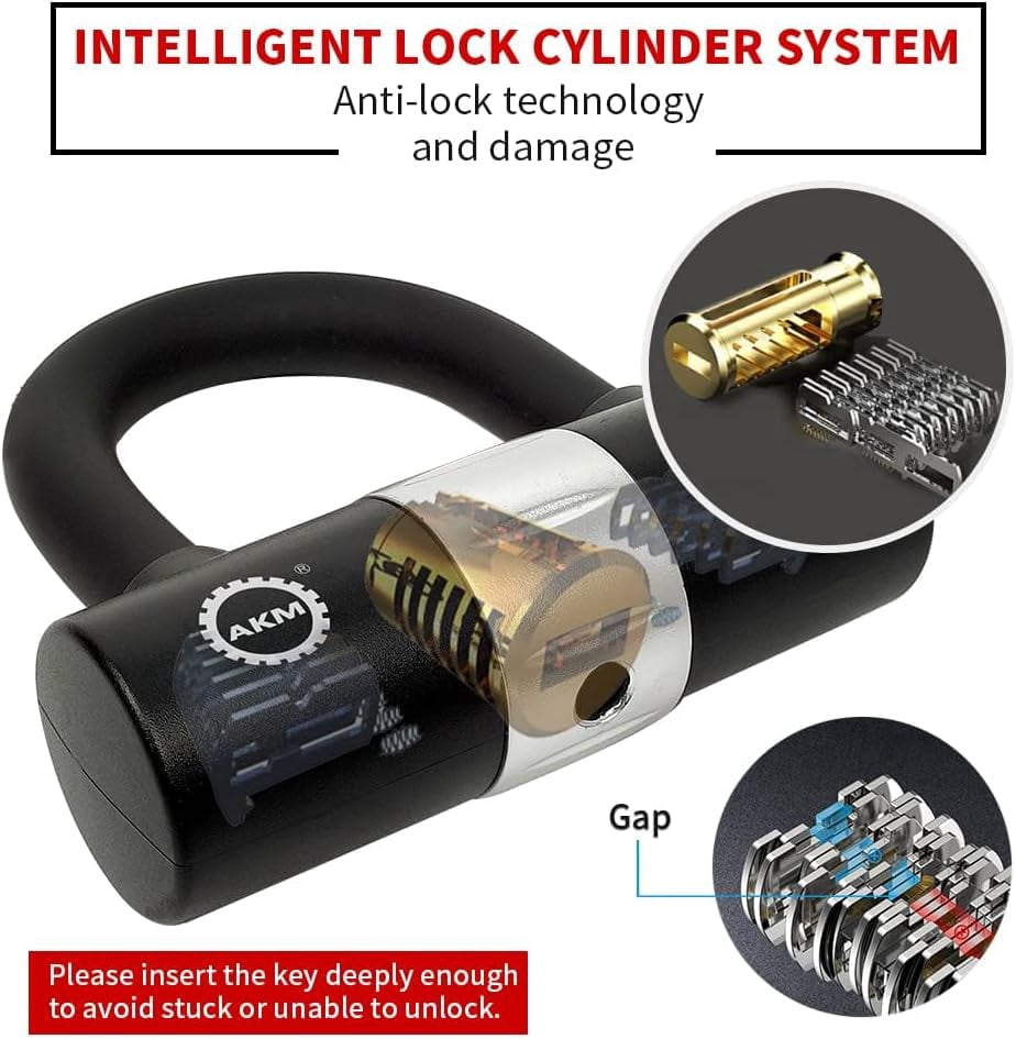 Motorcycle Chain Lock 150cm/5ft Heavy Duty Bike Chain Lock Anti-Theft Cutproof 12mm Thick Security Bicycle Chain Lock with 4Keys 16mm U Lock Disc Lock for Moped,Motorcycle,Gate