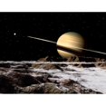 thumbnail image 2 of Saturn seen from the surface of its moon  Rhea Poster Print, 2 of 2