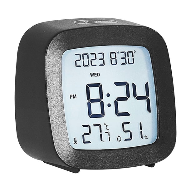 Réveil Numérique, LED Réveil de Chevet,12/24 Heures,2 Alarmes, Température et Humidité,Luminosité Réglable,Snooze,Alimentation USB,Fonction Mémoire | Leroy Merlin