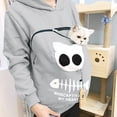 thumbnail image 3 of Gibobby Camisa Elegante Para Mujer Pullover Carry Cat Tops Blusa Animal Hood Pouch Sudadera de mujer Blusa de mujer transpirable（Gris， XL), 3 of 4