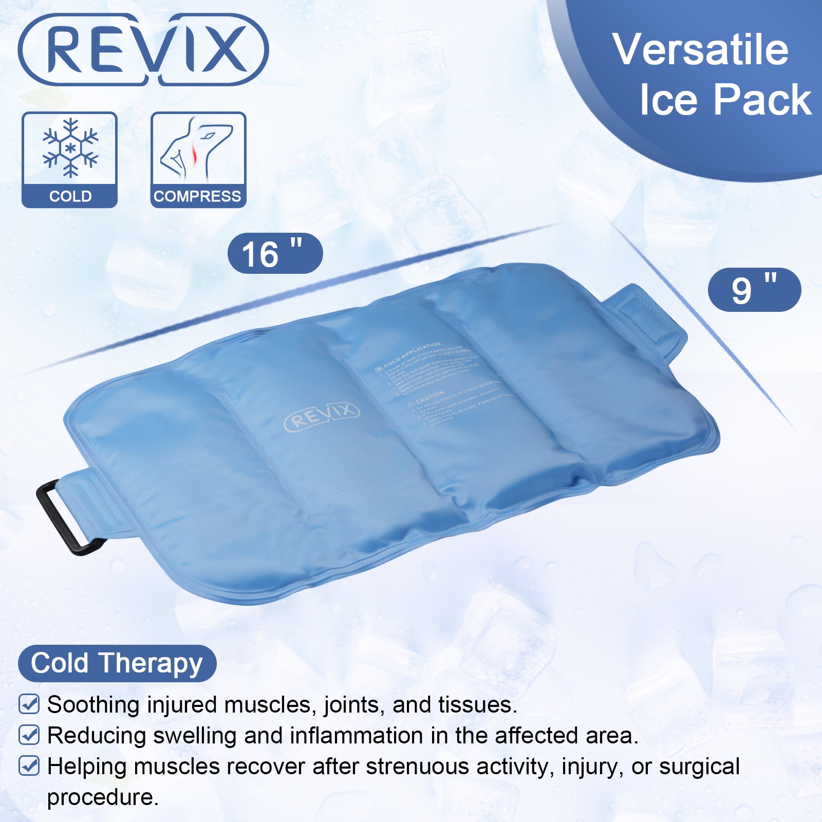 REVIX Ice Packs for Injuries Reusable, 5 Pack Hot and Cold Gel Ice