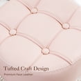 thumbnail image 4 of Dycanpo 360° Swivel Vanity Stool, Adjustable Height, Faux Leather Pink, 4 of 8