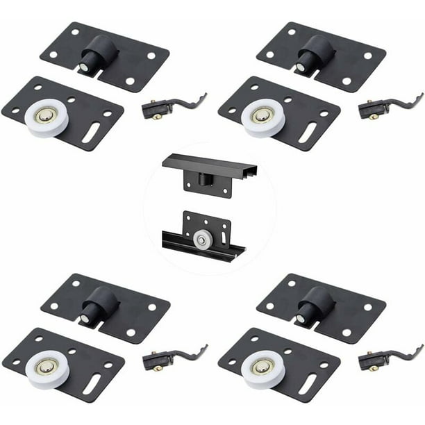 Pack 4 Uds. Kit Ruedas Para Puertas Correderas, Con Guía Para