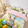 thumbnail image 3 of Erosebridal Cartoon Rabbit Colorful Eggs Twin Bedding For Kids,Easter Festival Duvet Cover Set For Boys Girls,2pcs,No Comforter,Pink Reversible, 3 of 6