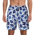 thumbnail image 2 of Goofa Blue Roses Printed Men's Swim Trunks Board Shorts Quick Dry Mens Swimming Trunks with Compression Liner,Breathable Fit Hawaii Beach Shorts-Medium, 2 of 9