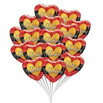 PMU Valentine’s Day Burnished Heart Gold 18 Inch Mylar-Foil Balloon Valentine's Day, Proposal, Special Events, Photo Props Party Decoration and Accessories (25/Pkg) Pkg/1