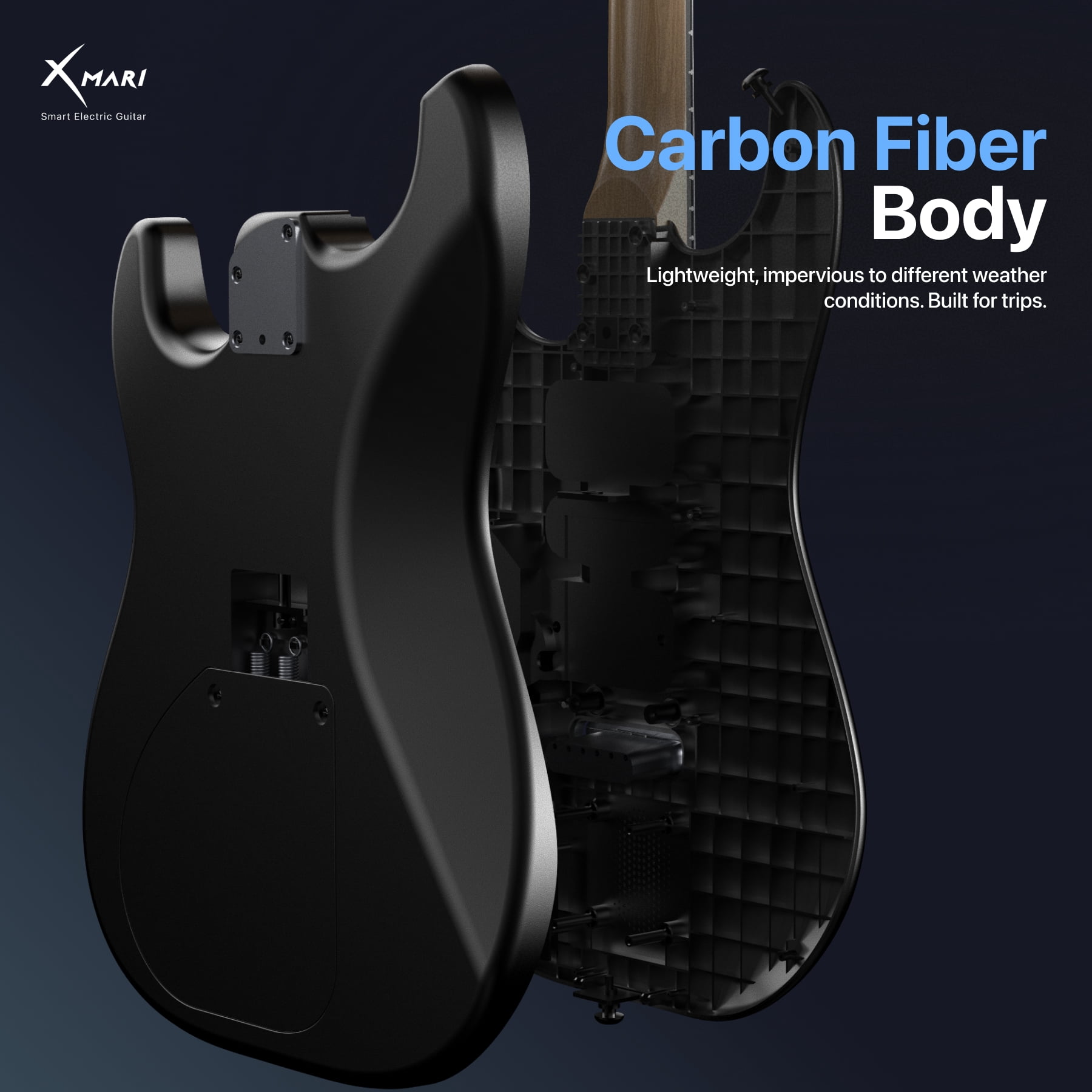 Enya Music Electric Guitar XMARI S-Style Smart Built-In DSP Effects Carbon Fiber Body