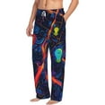 thumbnail image 2 of Goofa Neon City Map Pattern Printed Soft Pajama Pants for Men, Wide Leg Comfy Casual Lounge Yoga Pants-X-Large, 2 of 9