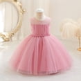 thumbnail image 4 of LYMAYTER Toddler Kids Girls Sleeveless Princess Dresses Flower Tutu Holiday Dress Tulle Pageant Princess Party Holiday Ball Gown 1-7T, 4 of 11