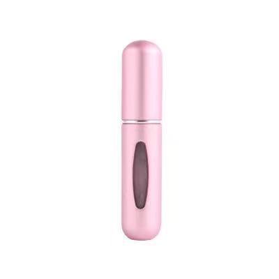 Botella de perfume portátil de 5 ml con bomba automática, minibotella de aluminio con pulverizador recargable en la parte inferior, vacía