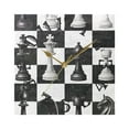 thumbnail image 5 of Grids with Chess Wall Clock Square Silent Non Ticking Battery Operated Clock for Home Bathroom Kitchen Bedroom Living Room, 5 of 8