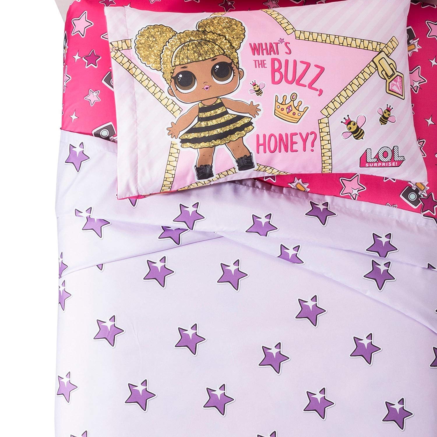 LOL Twin Comforter and 3 Piece Sheet Set with Diva Pillow