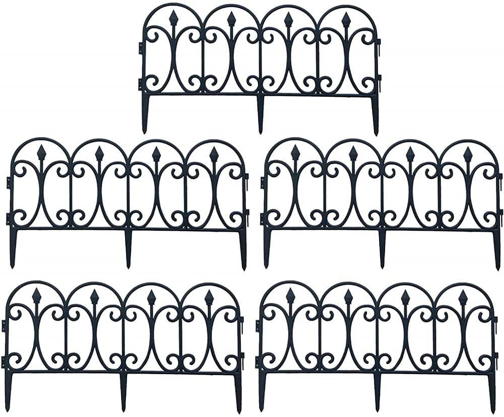 5 Pack Decorative Garden Fence Folding Fencing Ornamental Panel Border