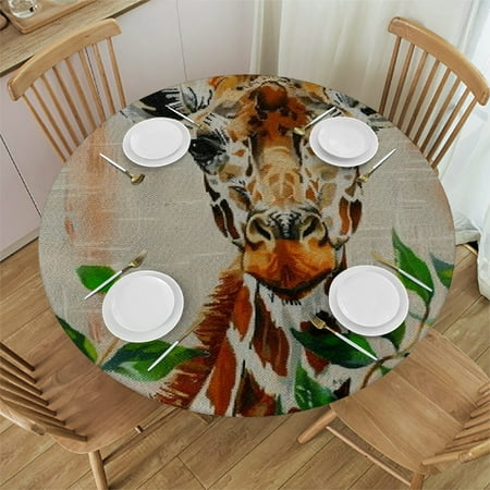 

Patifu Round Tablecloth Stain-Resistant Washable Indoor Outdoor Restaurant Wedding Party Tablecloth Waterproof Fabric Home Decor 31 -35