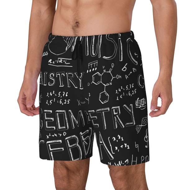 Balery Black Scientific Bañador para hombre, shorts de playa de secado rápido con entrepierna y forro de compresión-Medium