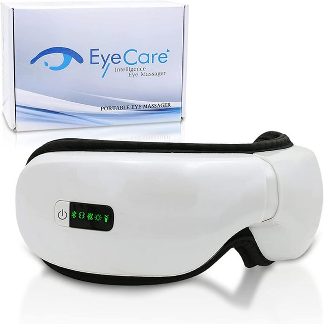 Massager Oculaire avec Pression d'Air de Compression de Chaleur et Massage aux Vibrations pour Soulager la Fatigue Oculaire.5 Modes Massager Oculaire Réglable avec Musique Bluetooth USB Massage Oculaire Électrique Rechargeable