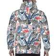 thumbnail image 7 of Wukai Flamingo And Zebra Print Men Hoodies Fleece Sweatshirts Long Sleeve Sweaters Pullover Fall Outfits Winter Clothes-X-Large, 7 of 7