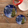 thumbnail image 2 of SKYSONIC 2 pcs Shiny Christmas Tree Pot Holders Trivets, Heat Resistant Trivets,Winter Snow Wonderland Cotton Thread Weave Mats for Hot Pads Pans Pot Bowl Teapot, 2 of 7
