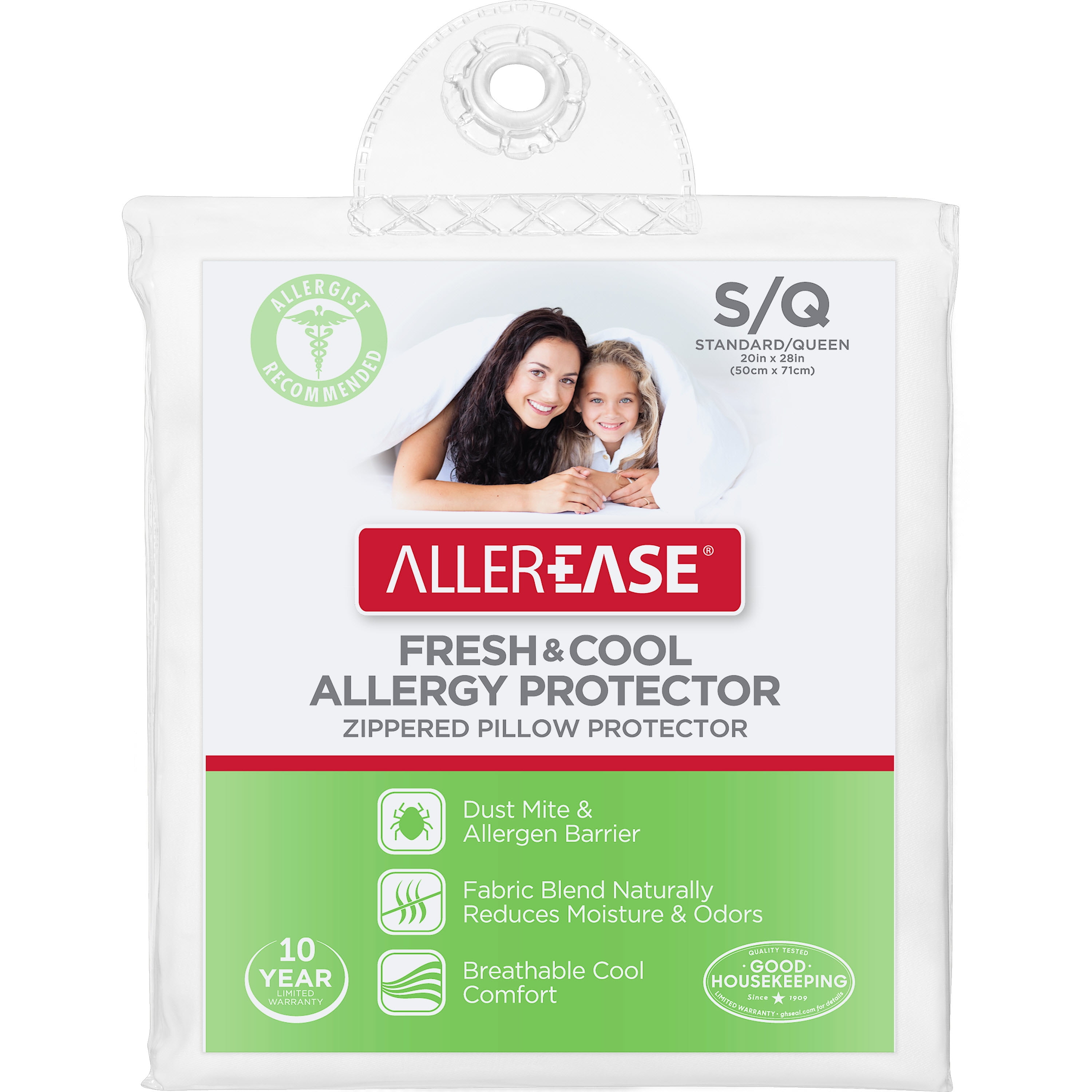 Allergist Recommended Prevent Collection of Dust Mites and Other Allergens Zippered Pillow Protector King AllerEase Ultimate Protection and Comfort Temperature Balancing Pillow Protector