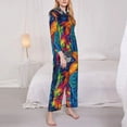 thumbnail image 3 of Kdxio Vibrant Rainbow Parrot Fantasy Women's Pajama Sets Long Sleeve Button Down Sleepwear Nightwear Soft Pjs Lounge Sets-X-Large, 3 of 7