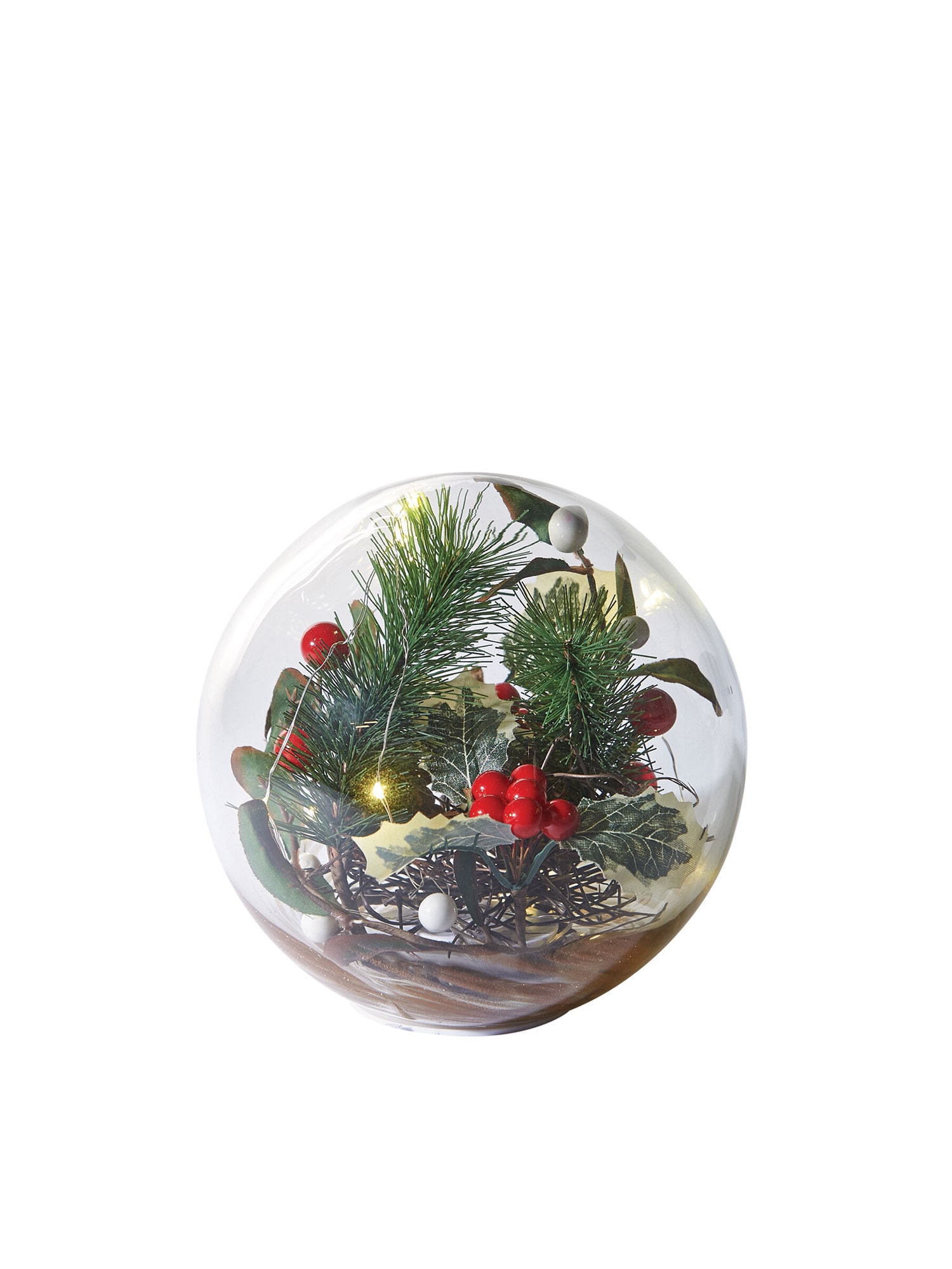 lighted glass holiday orb