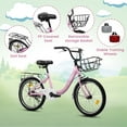 thumbnail image 4 of imerelez 20 Inch Bike | 1-Speed with Coaster Brake & Front V-Brake | Safety Chain Guard, Durable Steel Frame | First Pedal Bike for 3'2"-3'9" Tall,Pink, 4 of 13